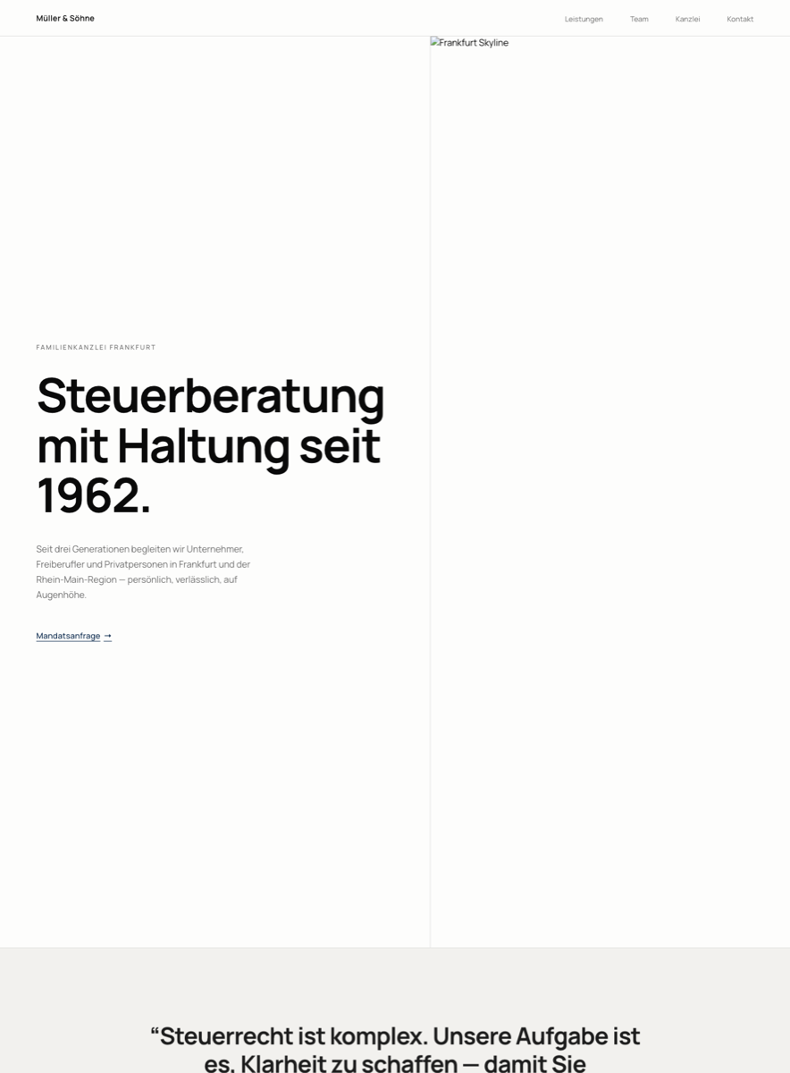 Müller & Söhne Konzept